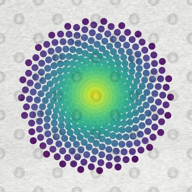 Dot Mandala | Dark Peacock Yellow Green Blue by aRtVerse